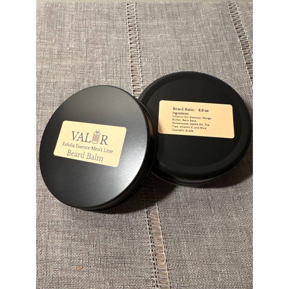Valor Beard & Mustache Balm by Exfolia Essence 3.38oz Round Tin